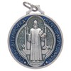 Medal Saint Benedict Zamak Silver-Plated Enamelled Various Sizes 9 mm