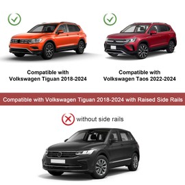 KINGGERI Lockable 220Lbs Roof Rack Cross Bars Compatible with Volkswagen VW Tiguan 2018-2024 and Taos 2022-2024, Heavy Duty Anti-Theft Aluminum Roof Rails Crossbars Rooftop Luggage Racks Carrier