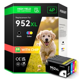 WORDGIFT 952XL Latest Upgrade Compatible Ink Cartridges Combo Pack Replacement for HP 952 952XL Ink, for HP OfficeJet Pro 7740, 7720, 8702, 8710, 8715, 8720, 8725, 8740, 8210 Printers (4-Pack, BC/M/Y)