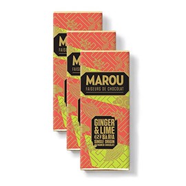 Marou Origin Plus Ba Ria Ginger Lime 69% Cacao Dark Chocolate 3-Pack | Vietnam Single Origin, Dairy Free, Gluten Free, Soy Free | 3 x 24g Mini Bar