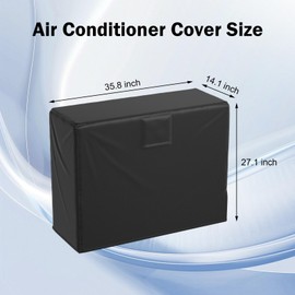 HOMNUTS Mini Split Air Conditioner Cover for Outside AC Units 35.8 x 14.1 x 27.1 inches Waterproof AC Cover with Vent Hole Outdoor Rectangular Air Conditioner Covers for AC Units