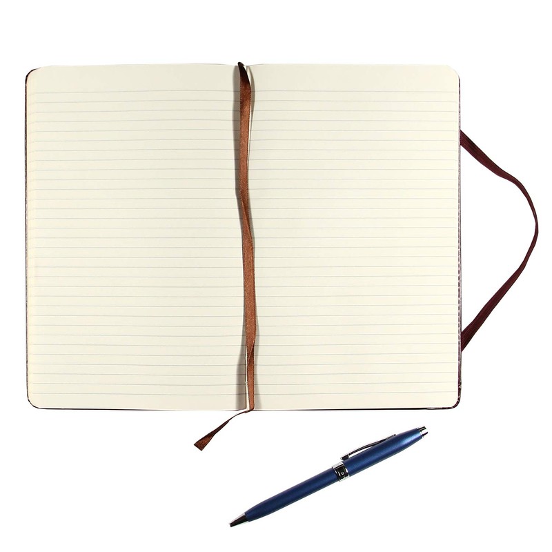 C.R. Gibson MJ5-4792 Brown Bonded Leather Notebook with 240 Ruled