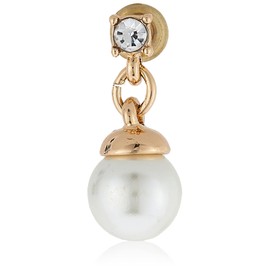 Anne Klein Goldtone Pearl and Crystal Linear Drop Earrings