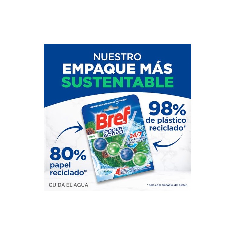 Bref WC Poder Activo Pino Canastilla limpiadora y aromatizante para