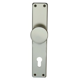 ALPERTEC Tanja – Button Plate Anodised Aluminium PZ Door Handle Set Door Fittings Door Handle 72 mm Diameter 51 mm, Silver, 40364130 K1
