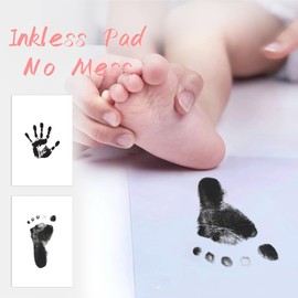Tubuui 1-Pack Baby Footprint Kits,Inkless Hand and Footprint Kit,Clean Touch Baby Handprints and Footprints Kits,No Mess Ink Pad for Baby Hand and Footprints,Baby Shower Gifts for New Moms