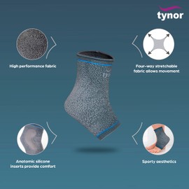 TYNOR Soporte de tobillo urbano (compresión, ajuste perfecto, soporte de tobillo, moderno) pequeño