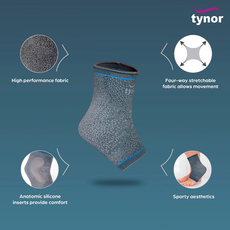 TYNOR Soporte de tobillo urbano (compresión, ajuste perfecto, soporte de