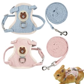 Pack of 2 rabbit leads, rabbit harness, rabbit leash, rabbit toy, dwarf rabbit, rabbit harness, suitable for rabbits, cats, small dogs and other small animals.