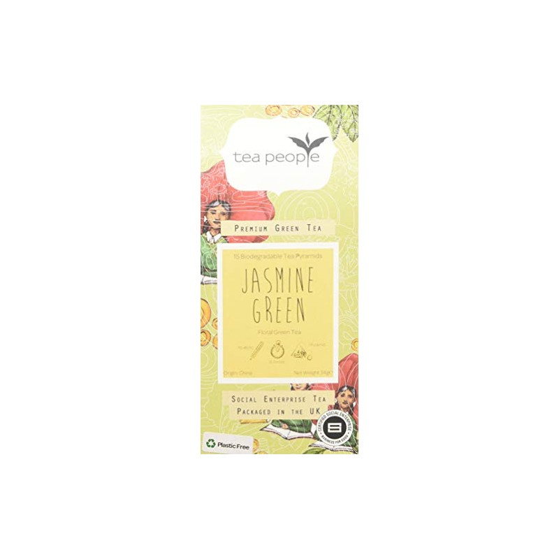 Tea People Jasmine Green, 15 Tea Pyramids in Retail Pack,
