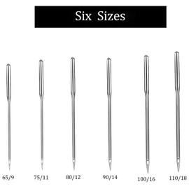 Dinghaole60Pcs Universal Sewing Machine Needles,Assorted Size 65/9,75/11,80/12, 90/14,100/16,110/18,Perfect for Denim,Leather,Jeans,Jersey,Universal Machine Needles Heavy Duty for Home Sewing Machines