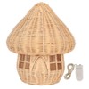 Mushroom House Night Lamp Rattan Knit Convenient Storage Mushroom Night