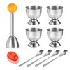 MOLFUJ Egg Cups for Soft Boiled Eggs with Spoons, Egg