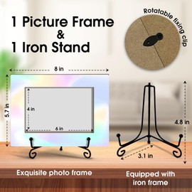 Tie Dye Colorful Picture Frame, Appreciation Gifts Birthday Gifts for Family Friends, Wooden Picture Frame with Stand, 4"x6" Photo Frame for Tabletop Display, Home Office Desk Decor Shelf Display/XK57