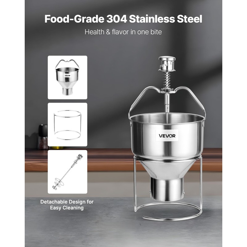 VEVOR Donut Depositor, Large Capacity Manual Donuts Dropper, 304 Stainless
