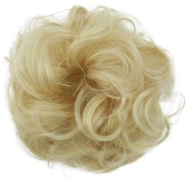 CAISHA Large Hairpiece Scrunchy Instant Updo Curly Messy Bun Platinum Blonde G13E