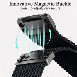 ViCRiOR Magnetic Braided Nylon Band Compatible with Garmin Venu 3S/Venu 4 41mm/Venu 2S/Vivoactive 4S/Vivomove 3S/Forerunner 255S/265S, 18mm Quick Release Stretchy Strap for Women Men