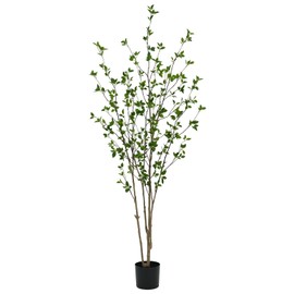 Haplant Artificial Citrus Tree 7FT, Minimalist Faux Citrus Potted Plant Fake Tree for Home Office Living Room Bedroom Porch Floor Decor, Green
