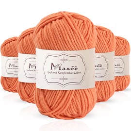 Maxee 250 g (50 g x 5) Hand Knitting Yarn, Multicoloured, Acrylic Yarn for Knitting, Soft Wool for Crochet and Crafts, Hand Knitting Yarn for Crochet, Scarves for Beginners, Experienced Knitters