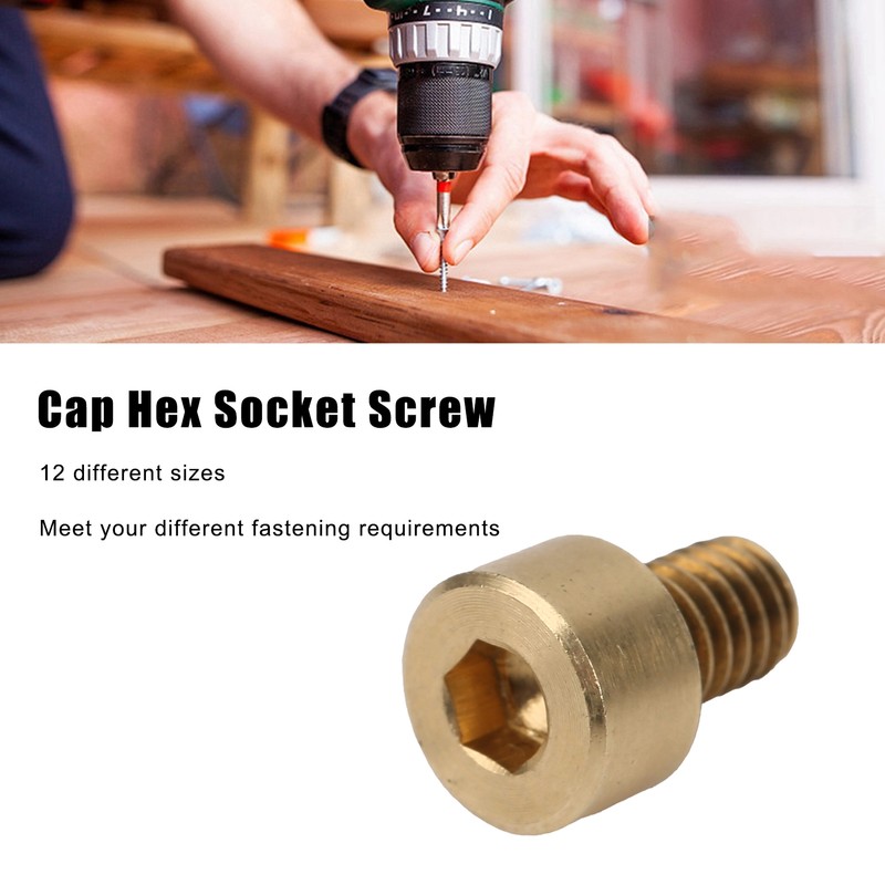 50Pcs Cap Hex Socket Screw Copper Fastener Hardware Tools Industrial