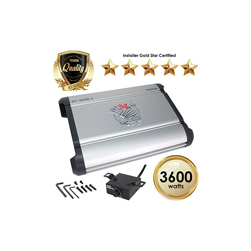 SoundXtreme ST-3600.1 MonoBlock Amplifier 1 Ohm Stable 3600W w/Remote Subwoofer