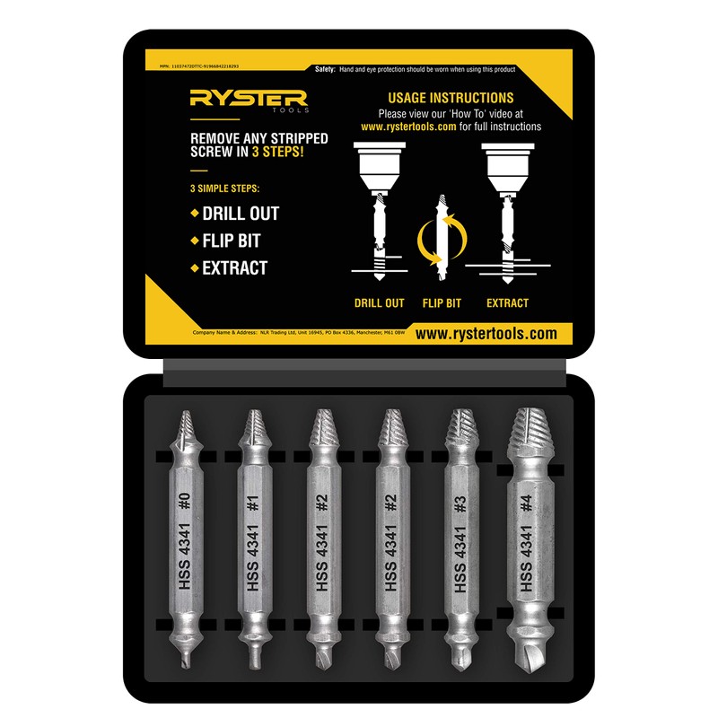 Damaged Screw Extractor - Remover for Stripped Head Screws, Nuts