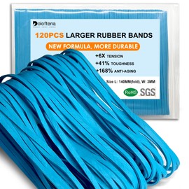 Doloftena Large Heavy Duty Rubber Bands, 120 Pcs, 5.5 Inch Upgrade Strong Elastic Rubber Bands for Office Supplies and Home Use