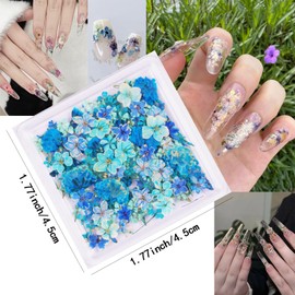 3D Dried Flowers for Nails, Spring Flower Nail Art Stickers 1Box Dried Flowers for Resin Crafts Colorful Small Natural Floral Dried Flower Decals for Summer Acrylic Nails Design Manicure Accessories