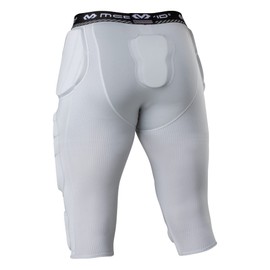 McDavid - Medias de compresión integradas de fútbol para Hombre, 7 Almohadillas para Orejas, protección para Caderas, Muslos, coxis y Rodillas, Color Gris Adulto