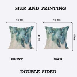 Orythyra Cushion Cover 45x45cm Peacock Feather Cotton Linen Pillow Cover Decorative Throw Pillows Farmhouse Decor for Home Cushion Case 18x18 Inch