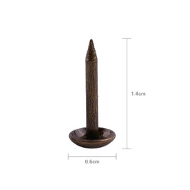 Walfront 100 Piezas de Clavos de tapicería Vintage, Etiqueta de Metal de Bronce, Tachuela Decorativa, pasadores y Tachuelas(6 * 14 mm), Herramienta De Remache, Tachuelas de tapicería para uñas