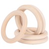20Pcs Wood Baby Natural Teething Rings DIY Jewelry Circle Pendant