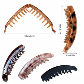 WUBAYI 4 Stück Große Hohe Pferdeschwanz Banane Haarspangen für Frauen - Rutschfester Vintage Clip Halter für Dickes Haar Haltbarer Clip für Dickes Haar für Mode Alltag Haarstyling