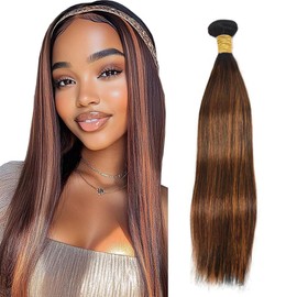 Lakaisa P4/30 Highlight Brown Straight Human Hair Bundles 26 Inch Doubles Weft 100% Unprocessed Glueless 1 Bundles 100g Human Hair Extension For Woman