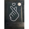 Unbranded BTS style heart hand WHITE vinyl decal for car