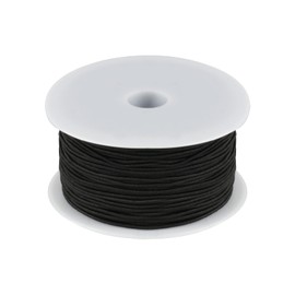 Elastic Band for Bracelets, Black Elastic Band for Bracelets, 1 mm x 100 m Rubber Cord, Elastic Thread, Rubber Cord, Craft Cord for DIY Crafts, Jewellery Making (Black)