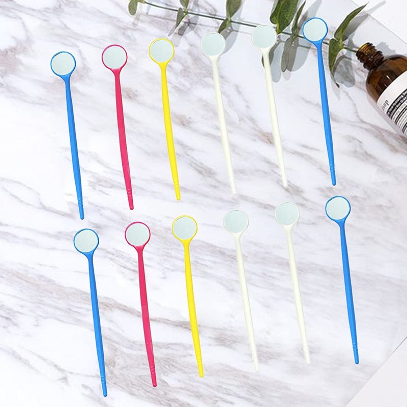 Disposable Dental Mirrors with Long Handle, Mouth Mirrors, Mouth Inspection