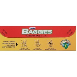 Hefty Baggies Food Storage Bags Plastic, Sandwich bags , Twist Tie , 150 Count