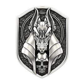 Anubis Ring, Gothic Wolf Head Ring for Men, Egyptian God Anubis Amulet Ring Norse Viking Wolf Animal Ring Anubis Wolf Jewelry, Hip Hop Wolf Band Ring Punk Wolf Shield Ring (10, Silver)