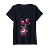 Womens Cartoon Character Holding Colorful Beverages For Kids V-Neck T-Shirt