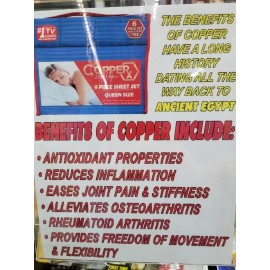 AS SEEN ON TV COPPER RX QUEEN size sheet set with 6 pieces - ROSE