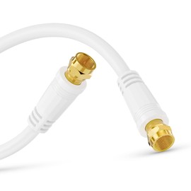 Perfect Satellite Cable, Aerial Cable, Coaxial Cable, F Male to F Male, 3.00 m, White