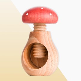 Estika Wooden Nutcracker, Red Toadstool, Nutcracker, Wooden Mushroom, Walnut