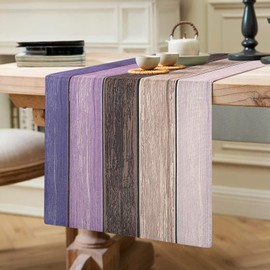 Table Runner Purple Table Runner Modern Country House Style Washable Table Runner Birthday Linen Look Table Runner 140 x 40 cm Washable Modern Decoration for Indoor and Outdoor Holiday Party Living