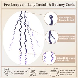 8 Packs Goddess Faux Locs Crochet Hair for Black Women, Boho Style Locs, River Locs Crochet Hair with Curly Ends (18Inch, TPurple#, 8Packs)