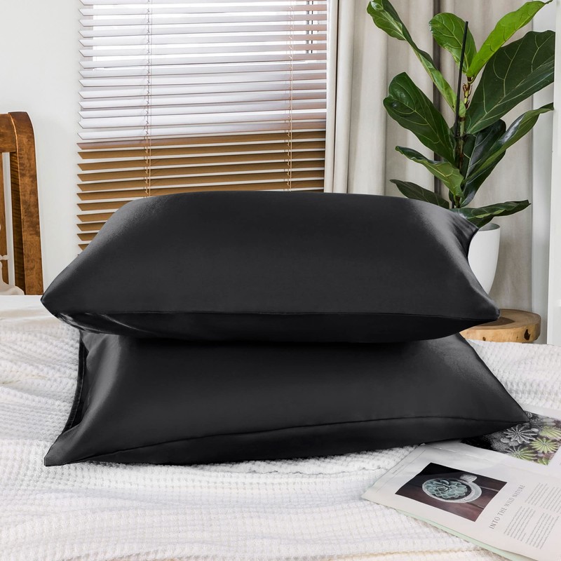 PiccoCasa Satin Pillowcase, Cool Envelope Style Pillowcase, Rayon, Cool to