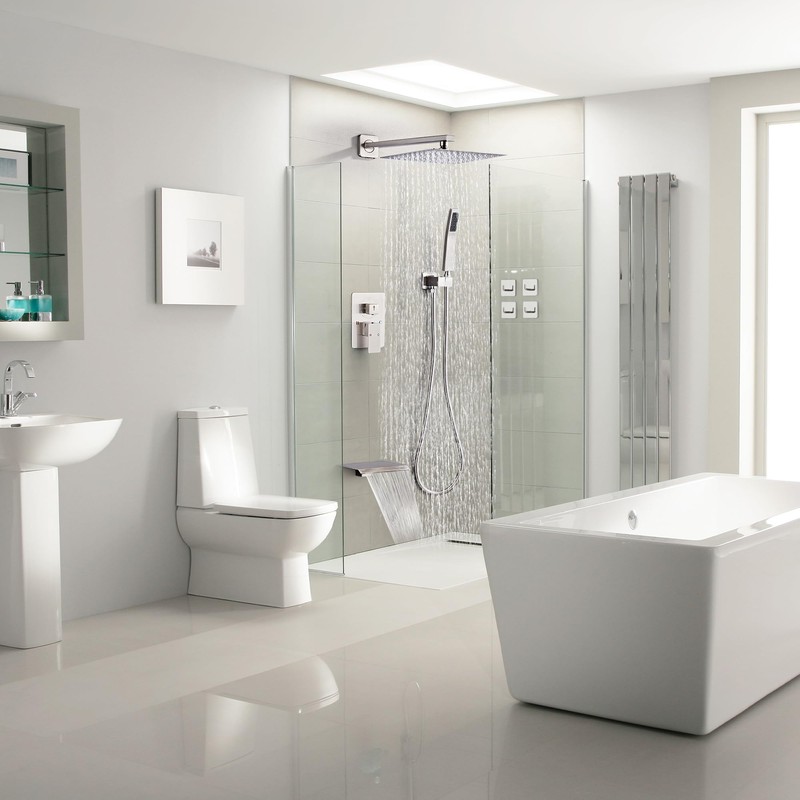 LCEVCGK Shower Faucet Set with Tub Spout, Brushed Nickel Rainfall