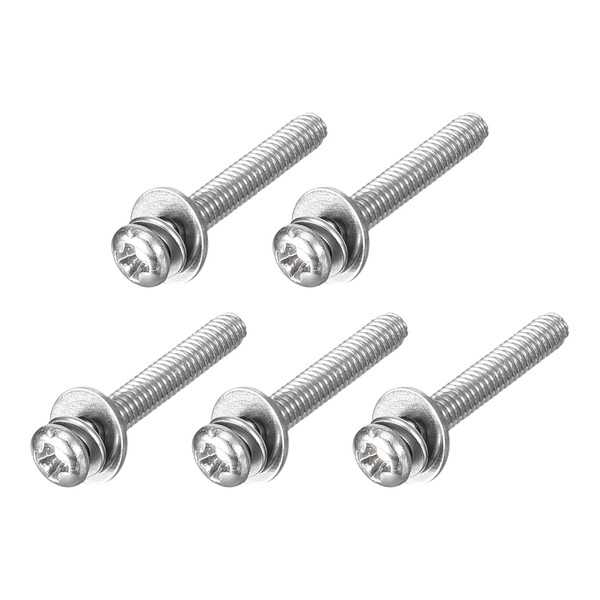 uxcell M2.5 x 16mm 304 Stainless Steel Phillips Pan Head