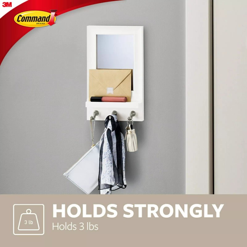Command Mirror Organizer with Hooks and Strips Easy No Tools