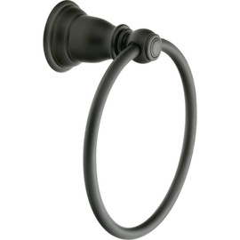 Moen YB5486WR Kingsley Bathroom Hand -Towel Ring, Wrought Iron